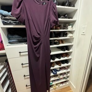 Xscape Long Sleeve Purple Dress